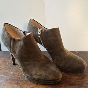 Vince Camuto Dark Sage Green Suede Boots
